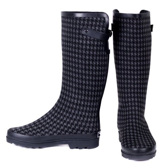 Women's Rainboots, Tall Rain boots, #1901, Houndtooth - Picture 3 of 3